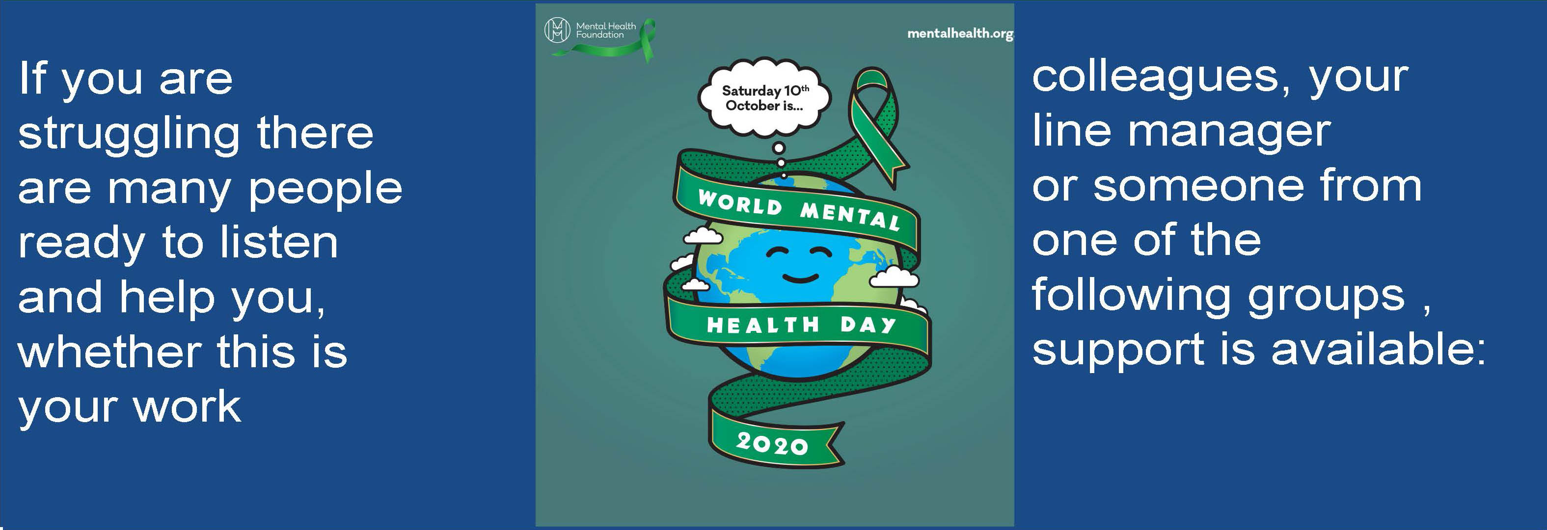 World Mental Health Day – 10th October World Mental Health Day – 10th October